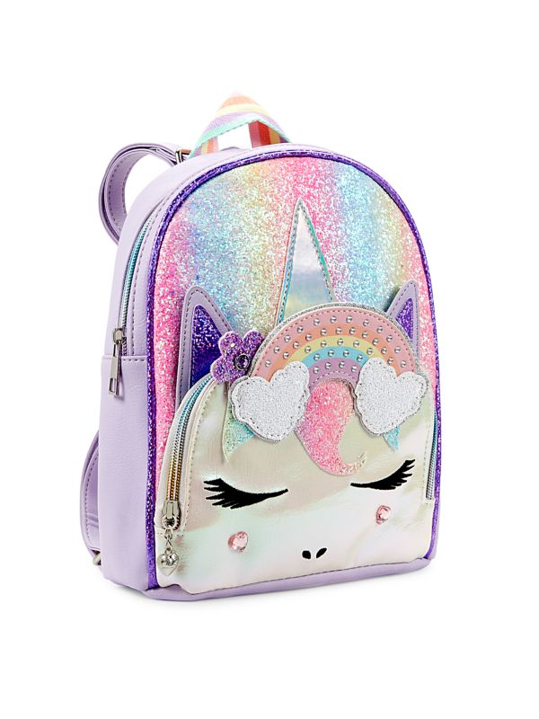 OMG Accessories Girl's Mini Gwen Rainbow Embellished Backpack